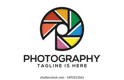 Aperture photography logo icon vector template
