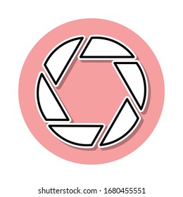aperture sticker icon. Simple thin line, outline vector of cinema icons for ui and ux, website or mobile application