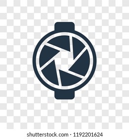 Aperture vector icon isolated on transparent background, Aperture transparency logo concept