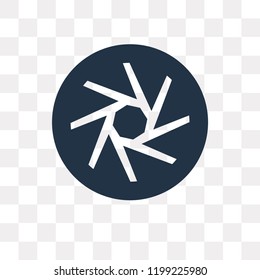 Aperture vector icon isolated on transparent background, Aperture transparency concept can be used web and mobile