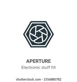 Aperture vector icon on white background. Flat vector aperture icon symbol sign from modern electronic stuff fill collection for mobile concept and web apps design.