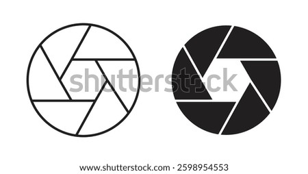 Aperture vector line icon illustration collection.