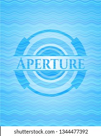 Aperture water badge background.