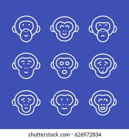 apes line icons set