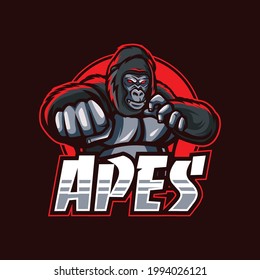 Apes mascot logo for esport and sport