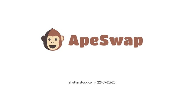ApeSwap cryptocurrency BANANA Token, Cryptocurrency logo on isolated background with text.