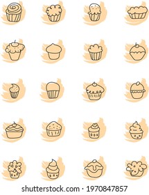 Apezende Cupcakes, Symbolgrafik, Vektorgrafik auf weißem Hintergrund