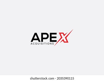 Apex Abstract X Letter Modern Typography Logo Design