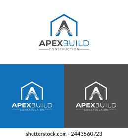 Apex Build Construction logo Design