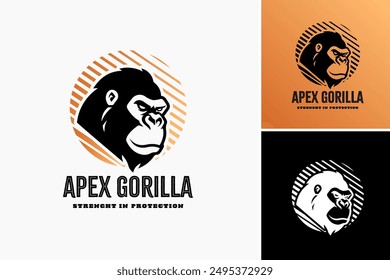 Apex Gorilla Logo Template embodies strength and leadership, ideal for sports teams or fitness brands. Layered EPS Vector