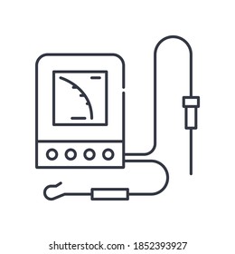 Apex-Locator-Symbol, lineare einzelne Illustration, dünne Linie, Webdesign-Zeichen, Umrisssymbol mit bearbeitbarem Strich auf weißem Hintergrund.