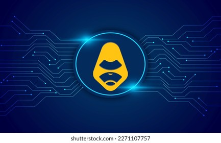 Apex Protocol APEX logo with crypto currency themed circle background design.Apex  Token  currency vector illustration blockchain technology concept 