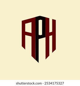 Logotipo criativo carta minimalista APH. APH vetor exclusivo iniciais alfabeto letra logotipo design