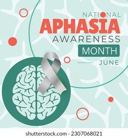 Aphasia Awareness Month. Observed yearly in June. EPS10 Vector banner or poster.