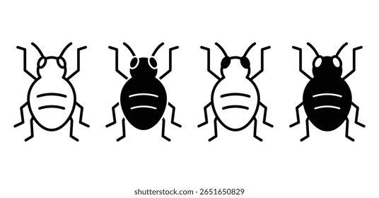 Ícones Aphid Ilustrações simples de arte de linha Conjuntos de design de vetor de cor preto e branco