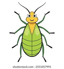 Aphid insect flat vector illustration on a white background