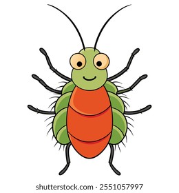 Aphid insect flat vector illustration on a white background