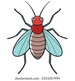 Aphid insect flat vector illustration on a white background