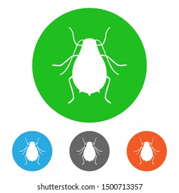 Aphid, sap-sucking insect. Icon set. Vector.