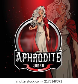 Aphrodite Goddess Esport Mascot Logo Design, Illustration