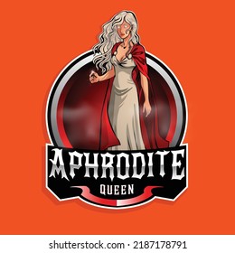 Aphrodite Goddess Esport Mascot Logo Design