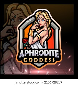 Aphrodite goddess mascot. esport logo design.