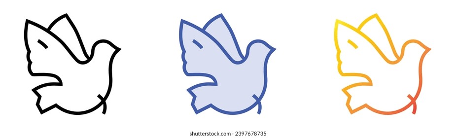 aphrodite icon. Linear, Blue Fill and Gradient Style Design Isolated On White Background