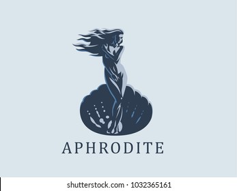 Aphrodite Or Venus. Vector Emblem.