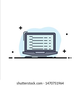 Api, app, coding, developer, laptop Flat Color Icon Vector. Vector Icon Template background