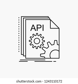 Api, app, coding, developer, software Line Icon. Vector isolated illustration