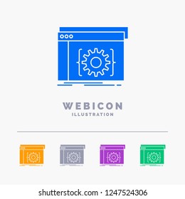 Api, app, coding, developer, software 5 Color Glyph Web Icon Template isolated on white. Vector illustration