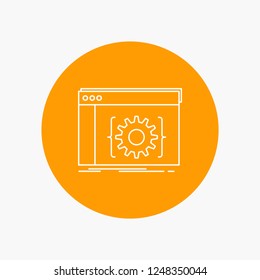 Api, app, coding, developer, software White Line Icon in Circle background. vector icon illustration