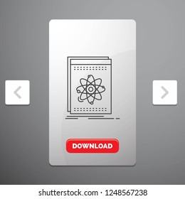 Api, application, developer, platform, science Line Icon in Carousal Pagination Slider Design & Red Download Button