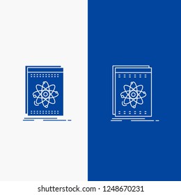 Api, application, developer, platform, science Line and Glyph web Button in Blue color Vertical Banner for UI and UX, website or mobile application