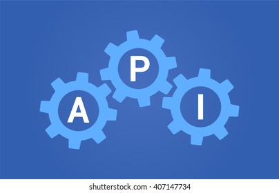 API / application program interface platform flat vector illustration for websites