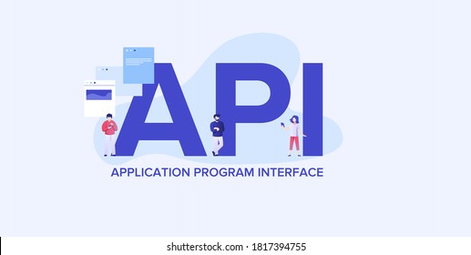 API application programming interface . Providing convenient coding and development technologies and interaction web elements custom optimization digital mobile vector clipart algorithms.