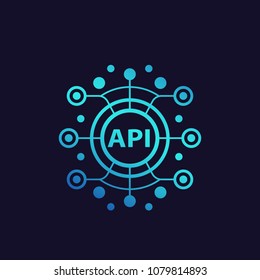 API, application programming interface, software integration vector illustration