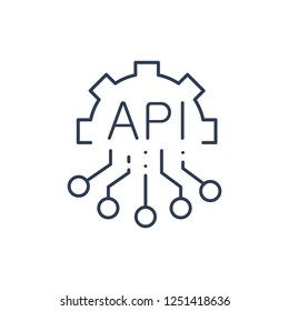 API, Application Programming Interface, Software Integration Vector Icon.