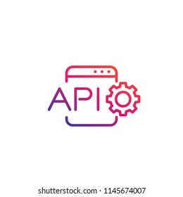 API, Application Programming Interface Vector Line Icon On White