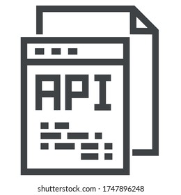 api black line icons on white background