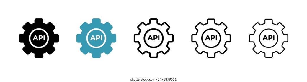 API colección de iconos de línea negra
