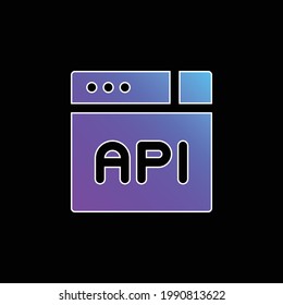 Api blue gradient vector icon