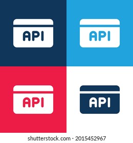 Api blue and red four color minimal icon set