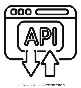 Vector de contorno del icono de cambio de velocidad de Api. Servidor móvil. Guión de pantalla