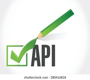 Api check mark sign concept illustration design over white