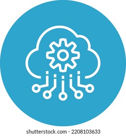 API Cloud Gear Data Outline Icon