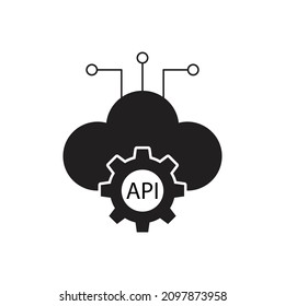 API cloud integration icon design isolated on white background