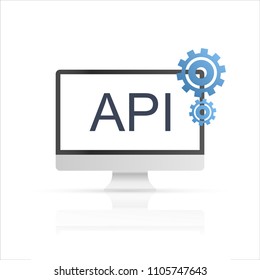 Api Connection. World globe symbol. Api Icon. Vector stock illustration.