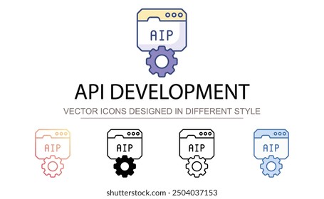 Api Development icon design with white background stock illustration