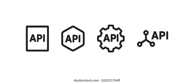 API development and integration icon set Vector